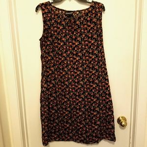 Vintage 90s Floral Babydoll Bow Dress Grunge Plus